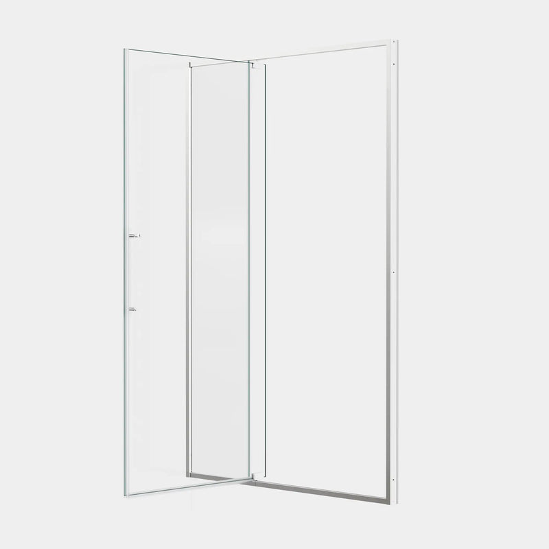 50-54"W x 74"H Pivot Shower Door with 5/16" Tempered Glass - Brushed Nickel Finish by HouseOfZazla