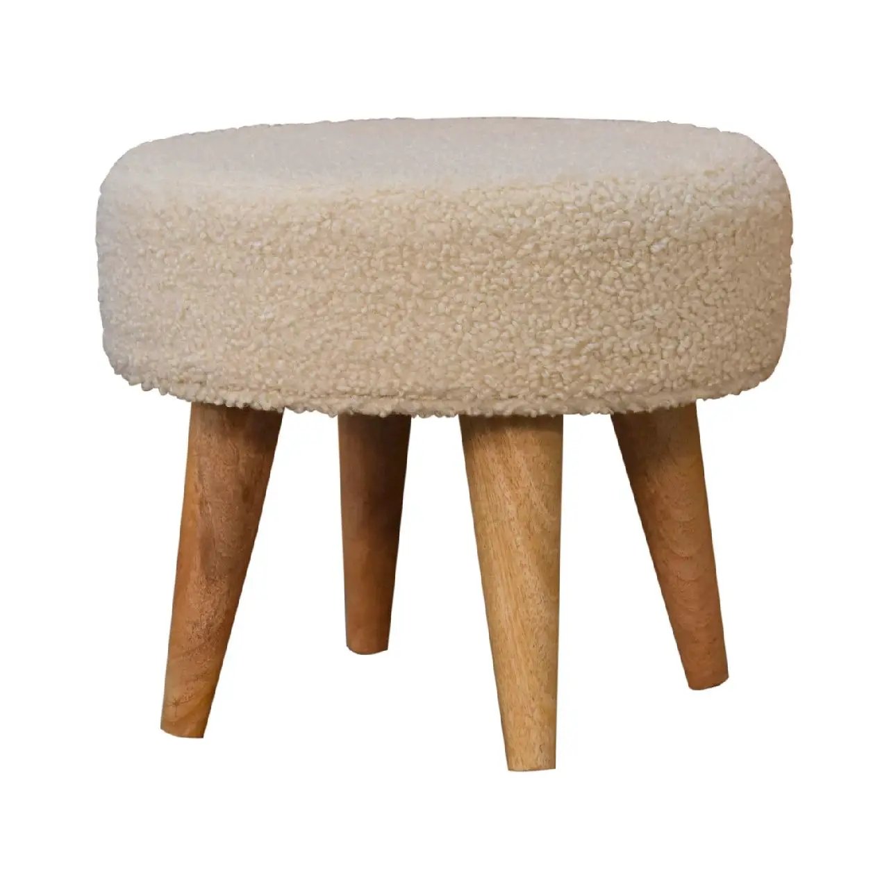Petite Footstool - Cream / Brown by HouseOfZazla