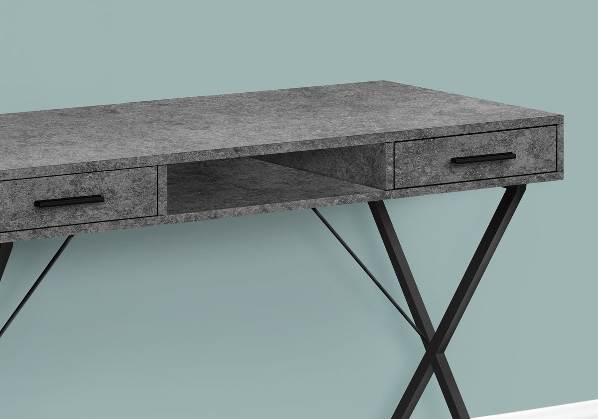 Contemporary Computer Desk with Storage Drawers - Metal & Wood, photo 10 of 20