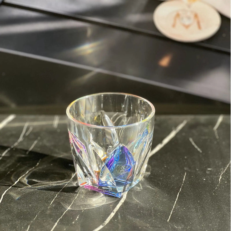 Leading Ware Rainbow Diamond Acrylic Glasses Drinking (Set of 4) Dof 9Oz Bpa Free Plastic Cocktail Glasses - Clear by HouseOfZazla