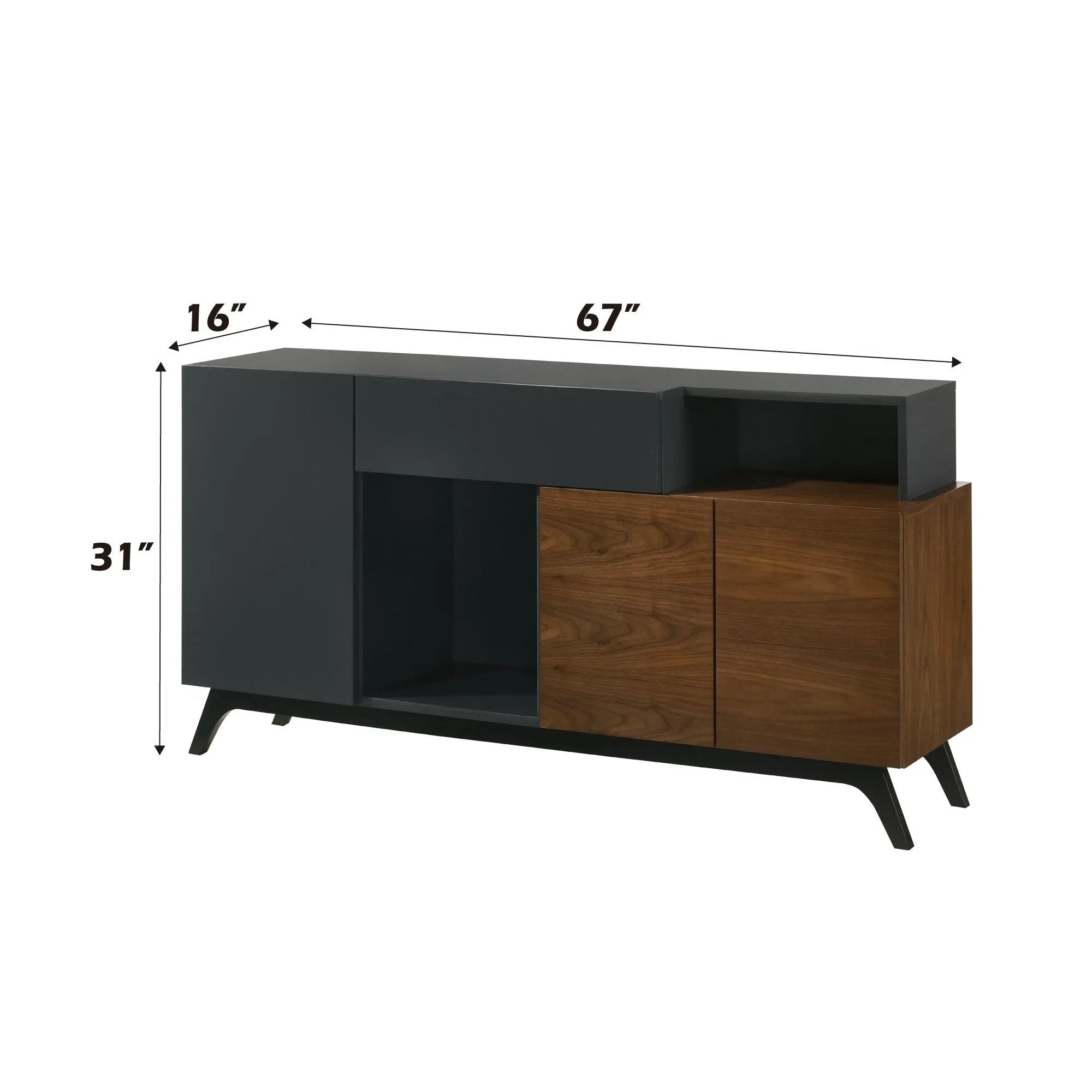 Destin- Ceramic Server - Walnut / Black by Unique Piece Furniture