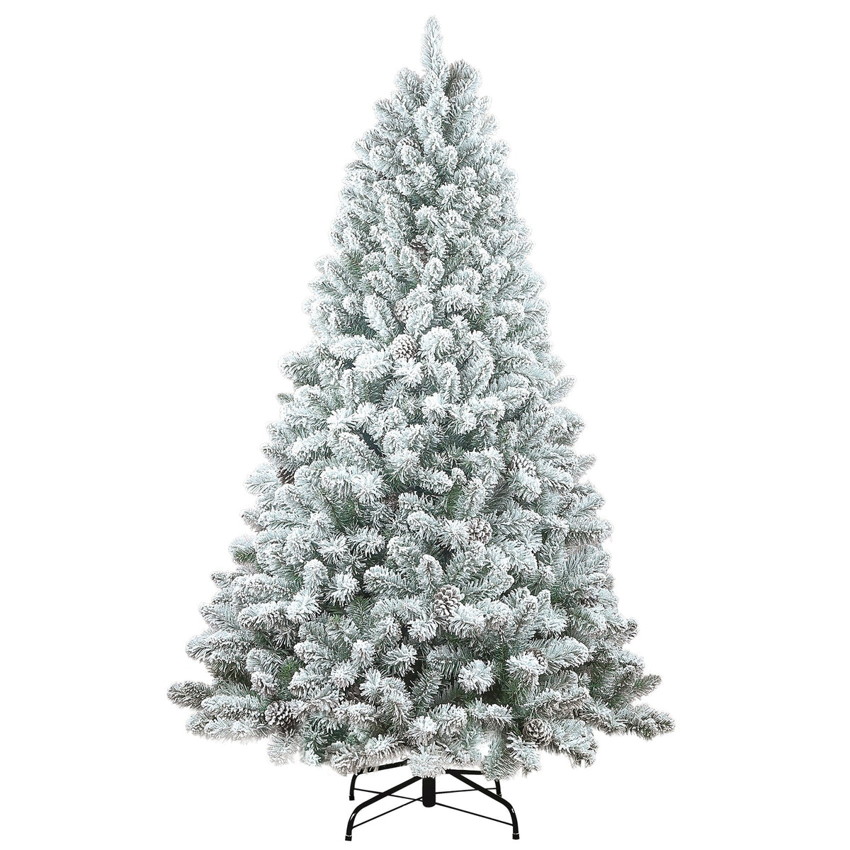 4FT Flocked Christmas Tree with Pine Cones and Snowy PVC Design, photo 17 of 17