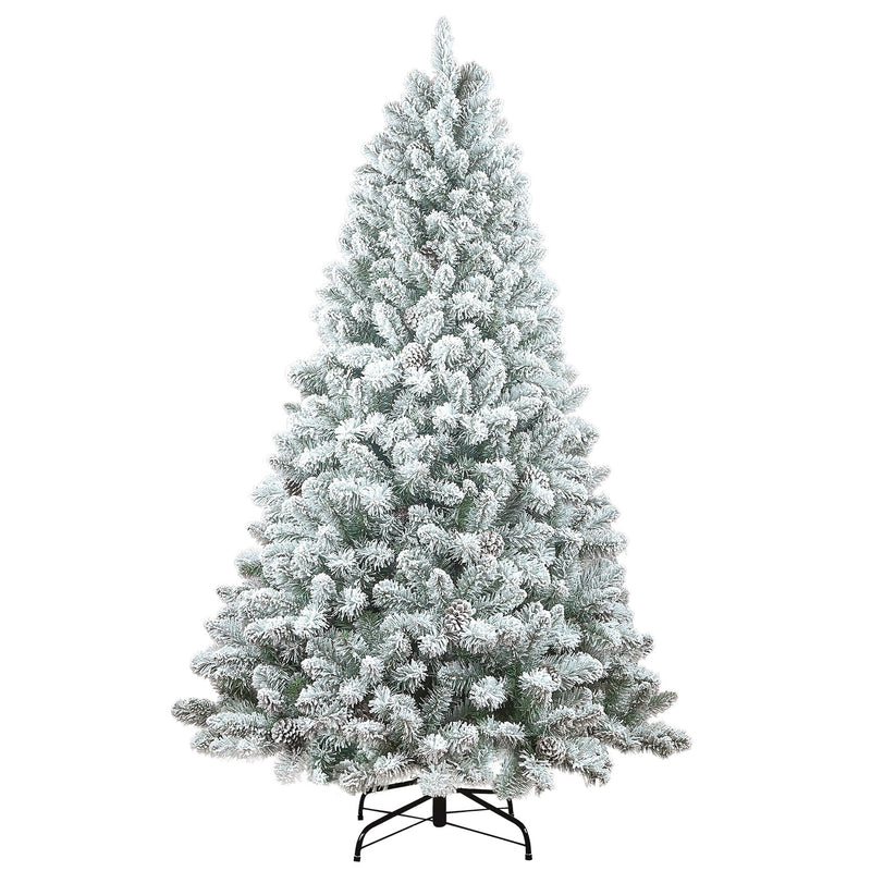 4FT Flocked Christmas Tree with Pine Cones and Snowy PVC Design, photo 17 of 17