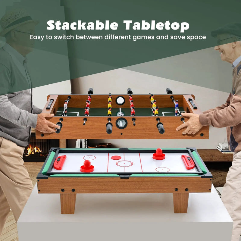 4-in-1 Combo Game Table Set Foosball Table with Billiards and Hockey by DirectDeals
