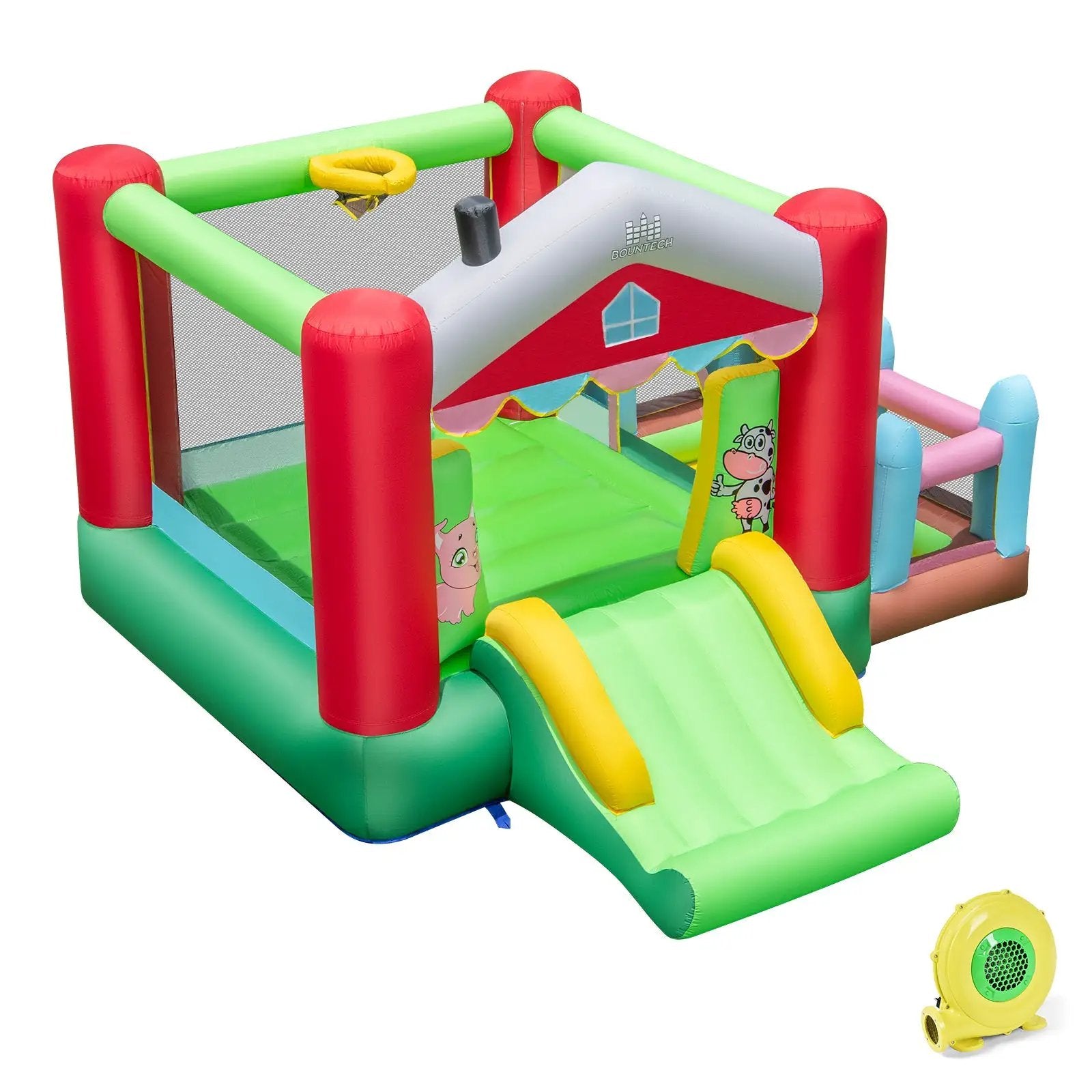4-in-1 Inflatable Bounce House with Basketball Hoop and 480W Blower by DirectDeals