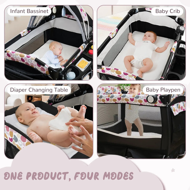 4 in 1 Portable Pack and Play Baby Nursery Center with Bassinet by DirectDeals
