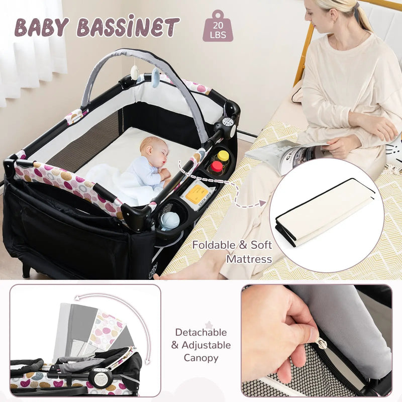 4 in 1 Portable Pack and Play Baby Nursery Center with Bassinet by DirectDeals