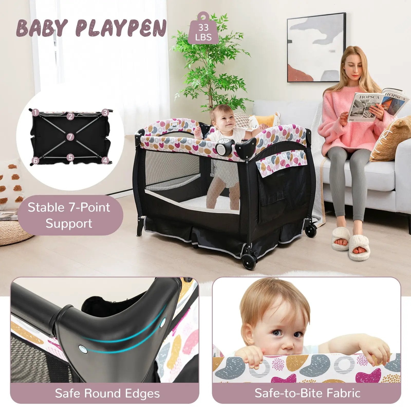 4 in 1 Portable Pack and Play Baby Nursery Center with Bassinet by DirectDeals