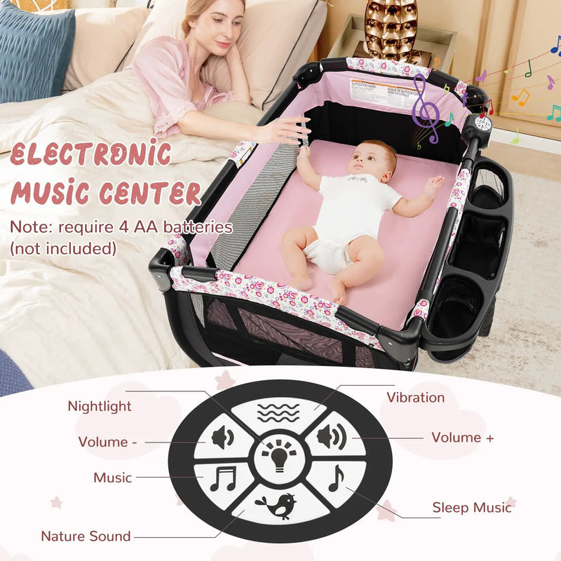 4 in 1 Portable Pack and Play Baby Nursery Center with Bassinet by DirectDeals