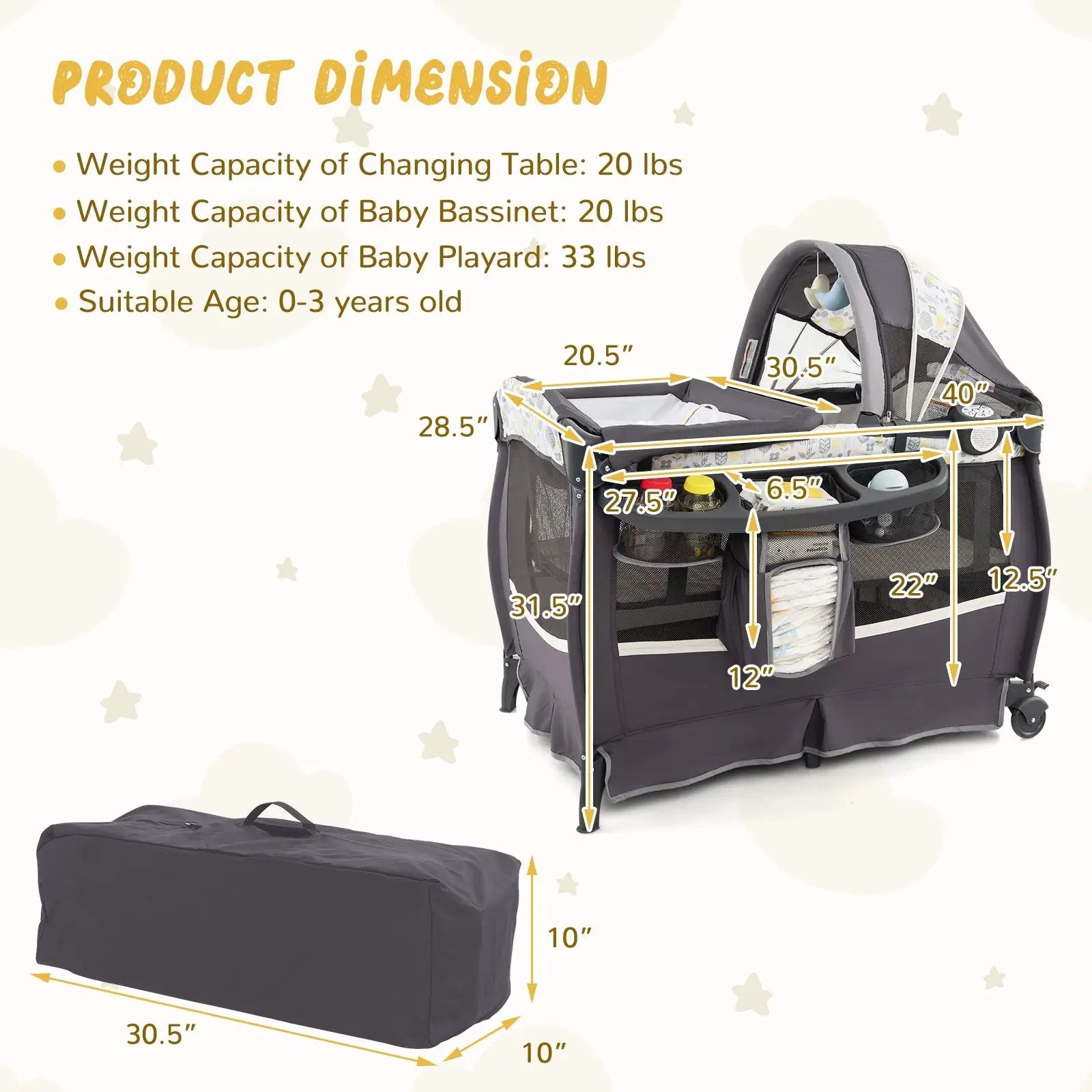 4 in 1 Portable Pack and Play Baby Nursery Center with Bassinet by DirectDeals