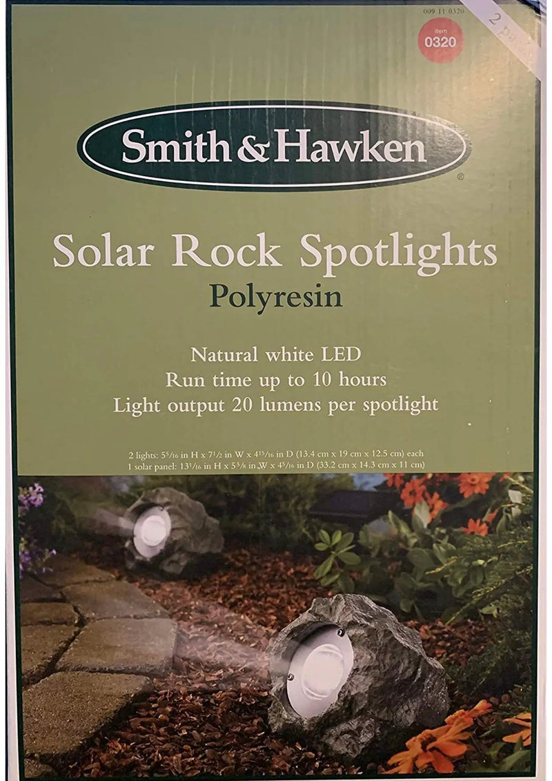 4Pack Smith&Hawken Outdoor Solar Powered Rock Spotlight Walkway LED Garden Path by Outdoor Solar Outlet