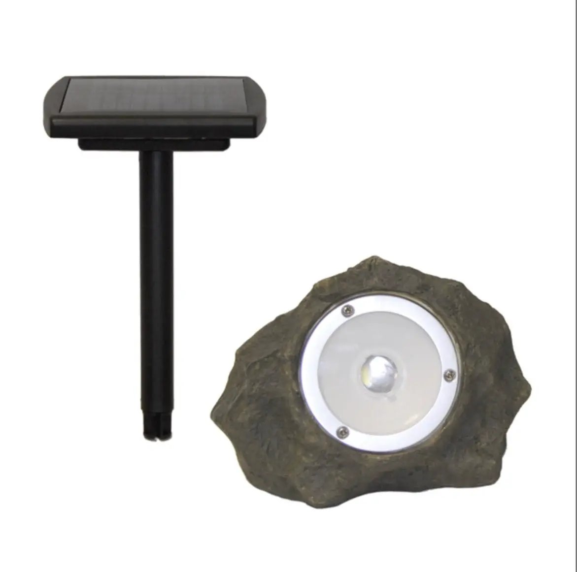 4Pack Smith&Hawken Outdoor Solar Powered Rock Spotlight Walkway LED Garden Path by Outdoor Solar Outlet