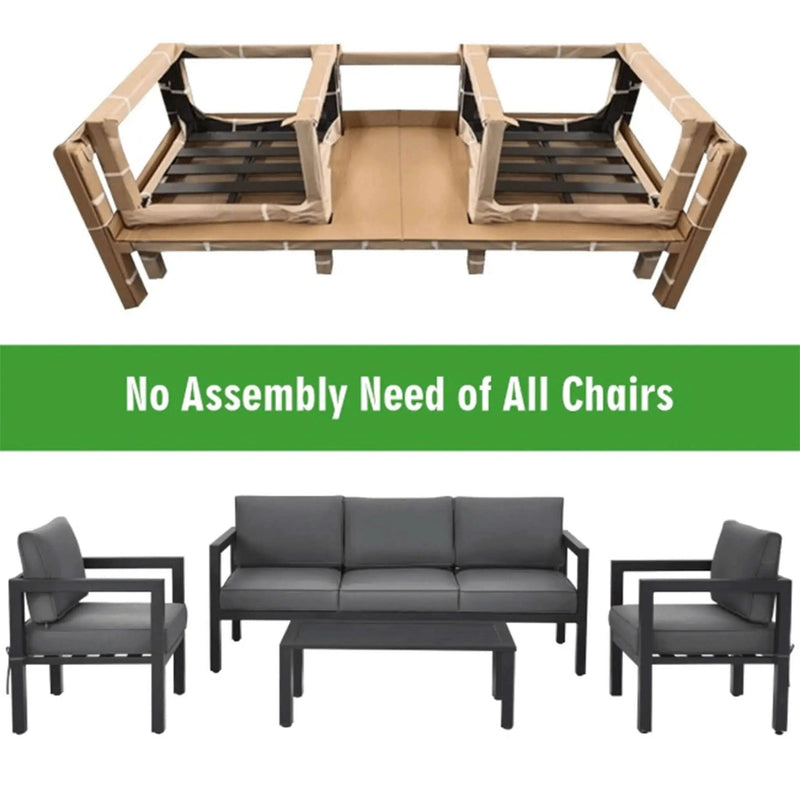 Alora 4-Piece Premium Outdoor Aluminum Furniture Set For Backyard & Poolside (SAK73532) by SAKSBY WHOLESALE