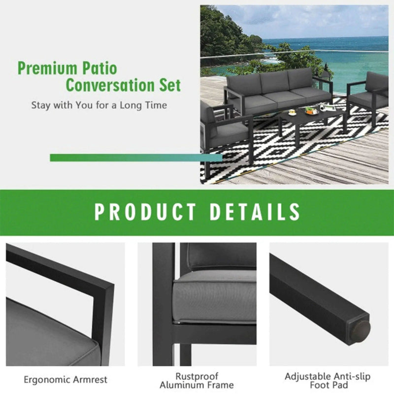 Alora 4-Piece Premium Outdoor Aluminum Furniture Set For Backyard & Poolside (SAK73532) by SAKSBY WHOLESALE