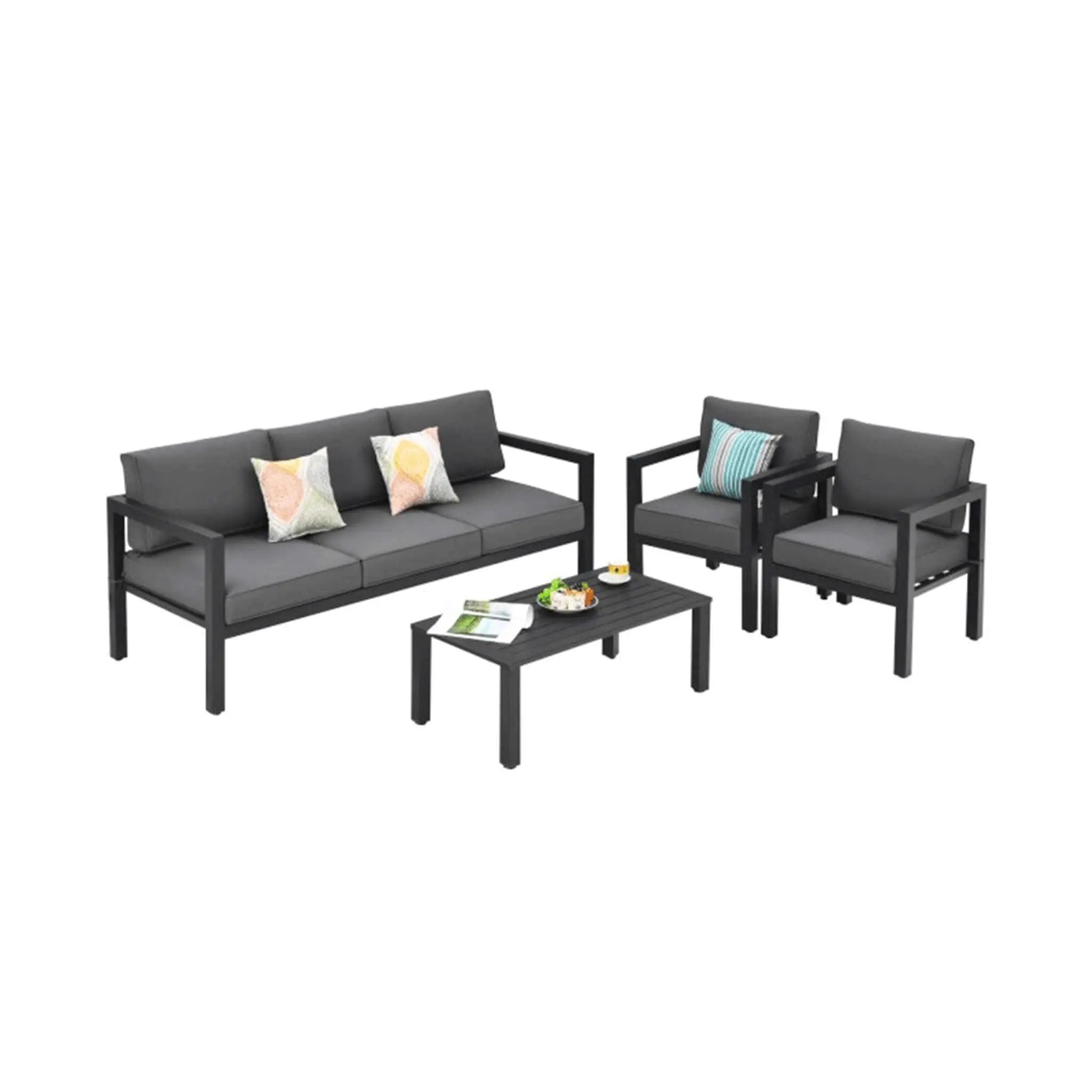 Alora 4-Piece Premium Outdoor Aluminum Furniture Set For Backyard & Poolside (SAK73532) by SAKSBY WHOLESALE