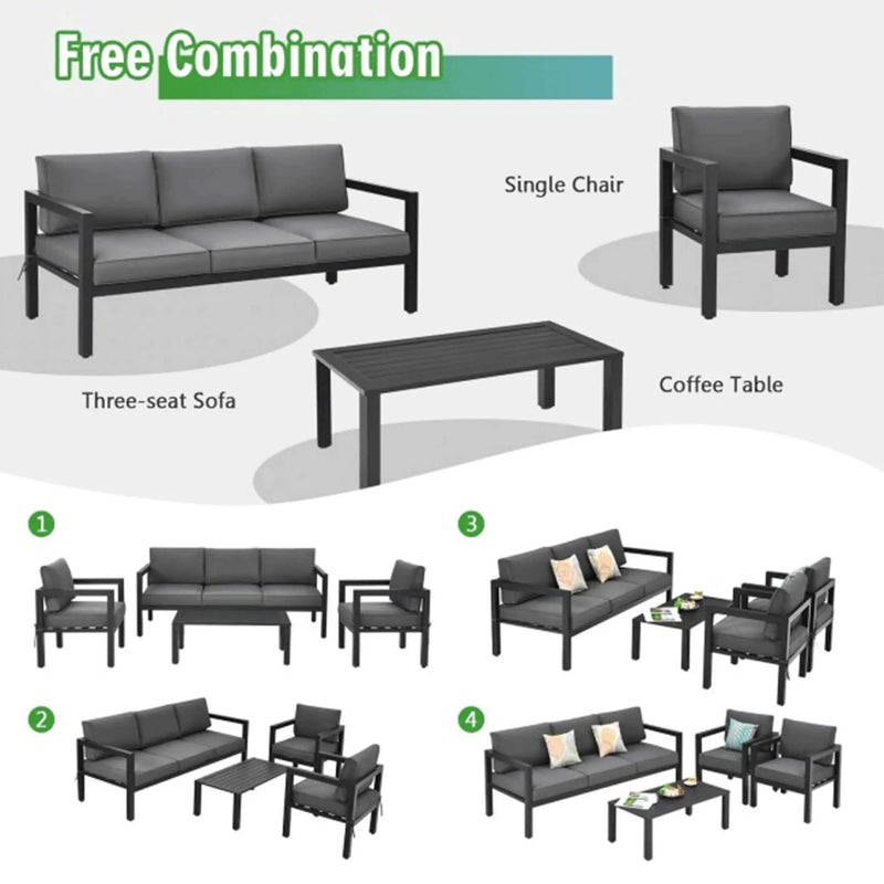 Alora 4-Piece Premium Outdoor Aluminum Furniture Set For Backyard & Poolside (SAK73532) by SAKSBY WHOLESALE