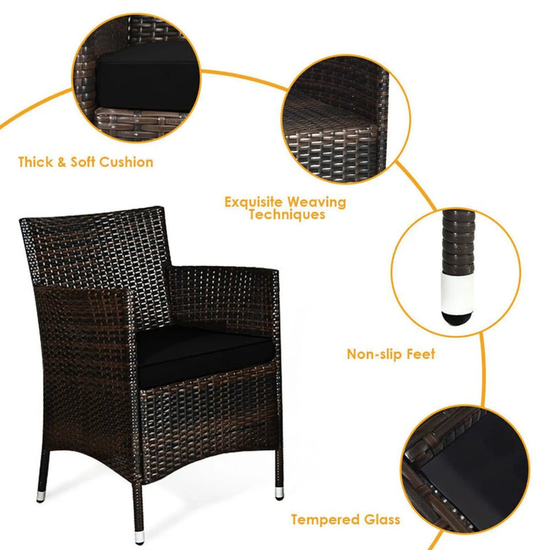 Alora 4-Piece Outdoor Rattan Patio Furniture Set With Cushions & Coffee Table (SAK75463) by SAKSBY WHOLESALE