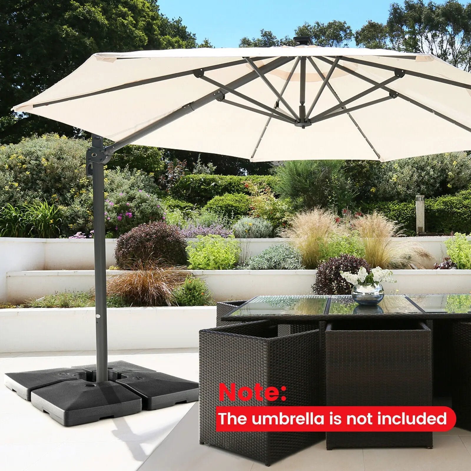 4-Piece 20L Cantilever Offset Patio Umbrella Base by DirectDeals