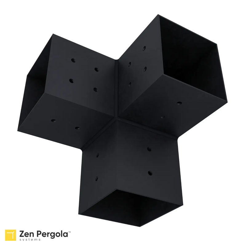 Pergola 3-Arm Post Bracket (for 4x4 Wood Posts) by Zen Pergolas