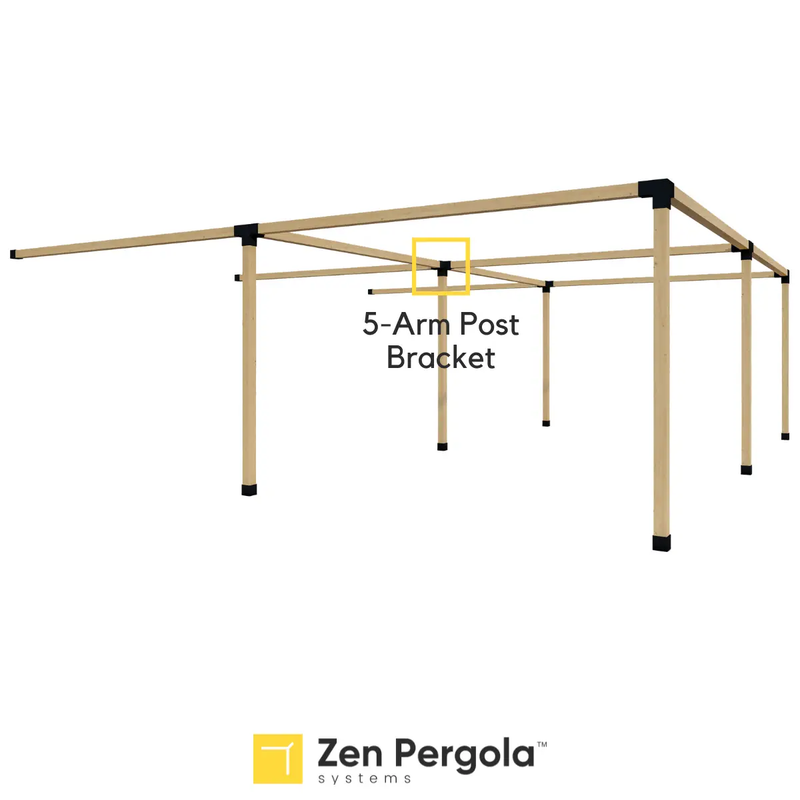 Pergola 5-Arm Post Bracket (for 4x4 Wood Posts) by Zen Pergolas