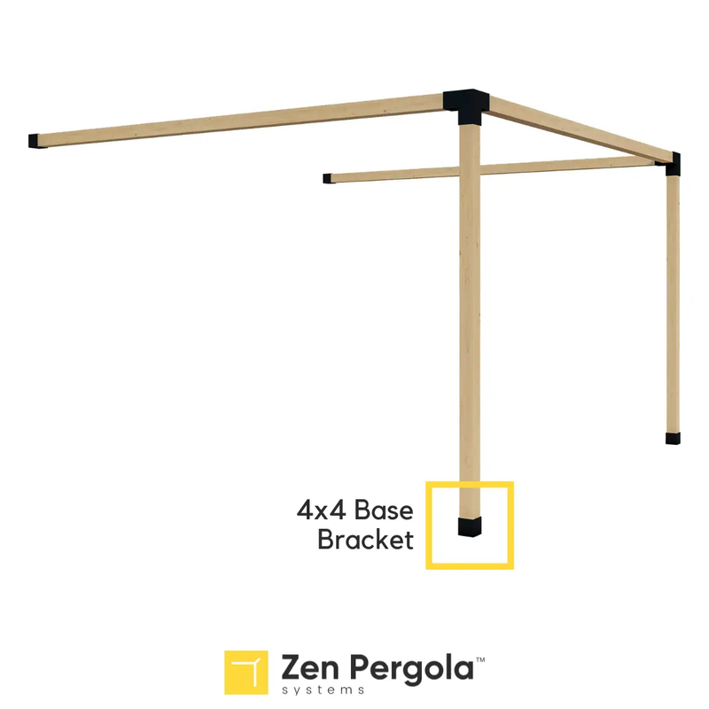 Pergola Base Bracket (for 4x4 Wood Posts) by Zen Pergolas