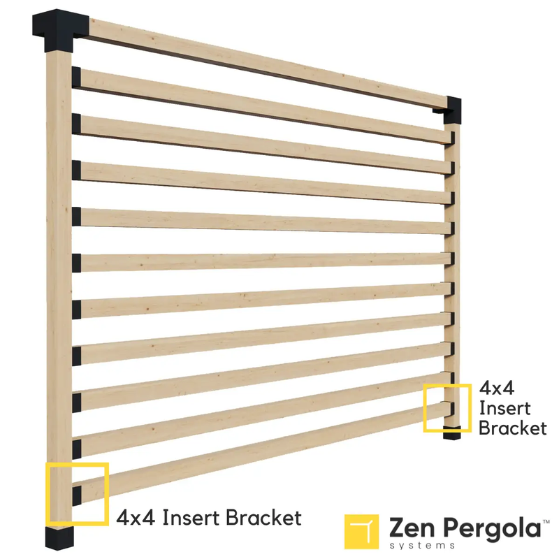 Pergola Insert Bracket (for 4x4 Wood Posts) by Zen Pergolas