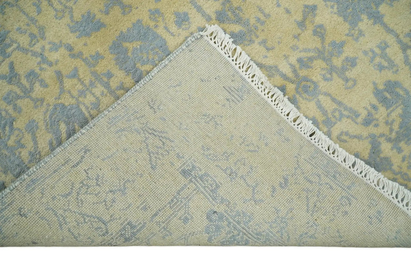 4x6 Fine Hand Knotted Gold and Silver Traditional Persian Style Antique Wool and Silk Rug by The Rug Decor
