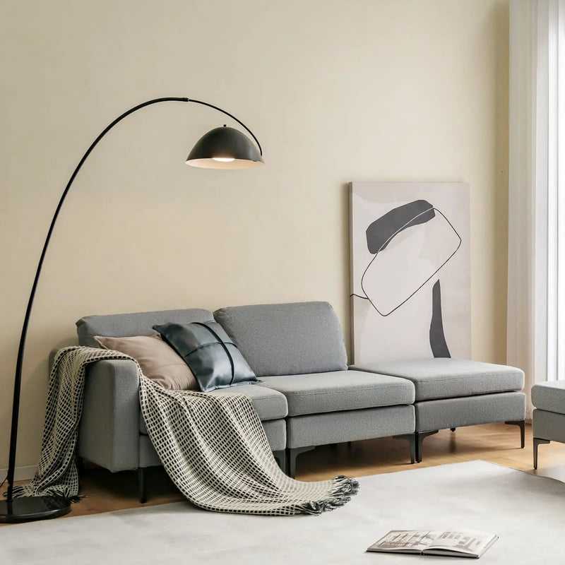 3-Seat Sectional Sofa Couch with Armrest Magazine Pocket and Metal Leg by DirectDeals