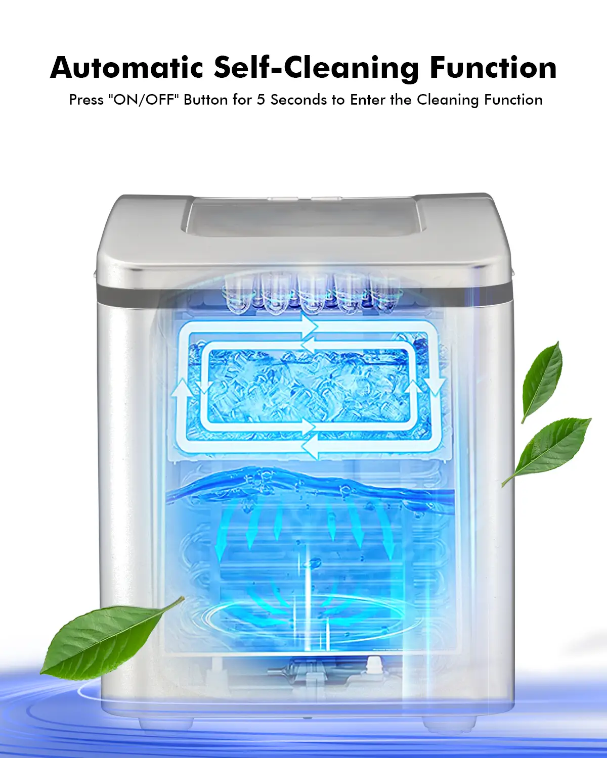 Portable Countertop Ice Maker Machine with Scoop-Silver by DirectDeals