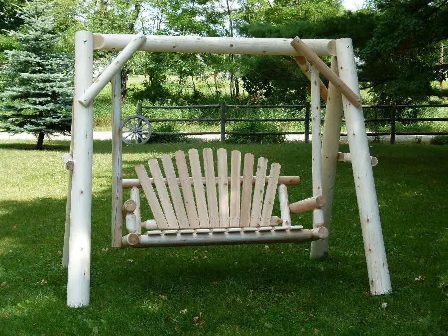 Handcrafted Patio Wooden Swing by Cedar Creek Rustic Furniture