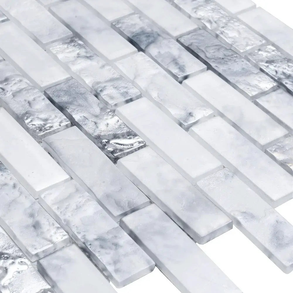 White 12x12 Matte Brick Glass Mosaic Tile (10 pack, 9.5 sq ft/case) by Apollo Tile