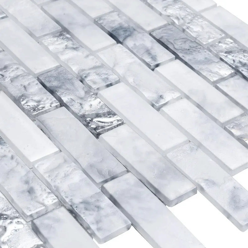 White 12x12 Matte Brick Glass Mosaic Tile (10 pack, 9.5 sq ft/case) by Apollo Tile