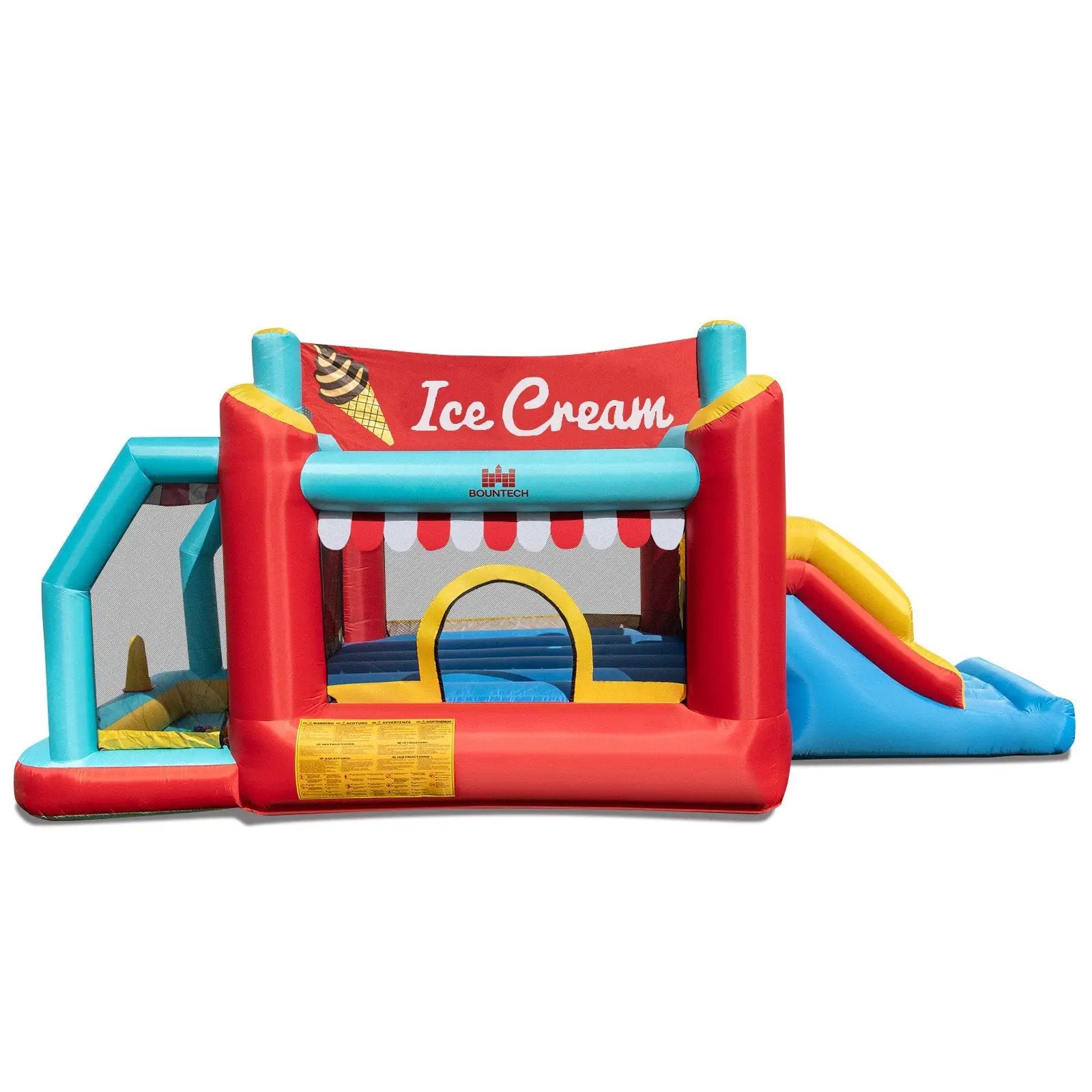 5-in-1 Ice Cream Inflatable Bounce House with Ball Pit and Slide without Blower by DirectDeals