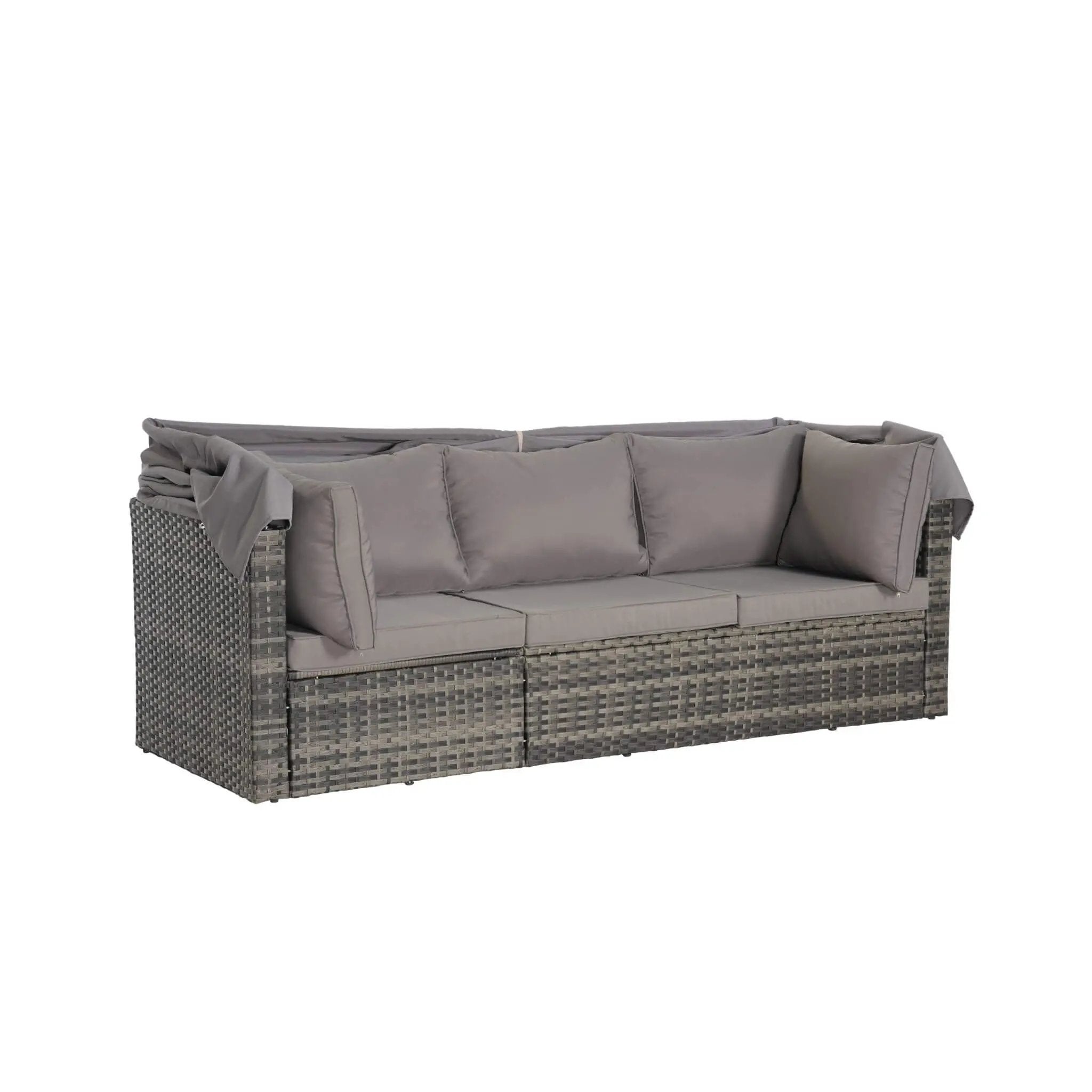 Alora 5-Piece Outdoor Patio Wicker Daybed Furniture Set With Retractable Canopy (SAK37816) by SAKSBY WHOLESALE