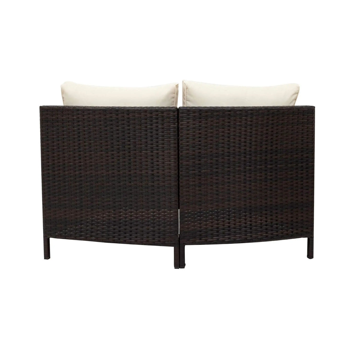 Alora Premium 5-Piece All-Weather Half-Moon Outdoor Rattan Wicker Patio Sectional Sofa Furniture Set With Tempered Glass Table (SAK32615) by SAKSBY WHOLESALE