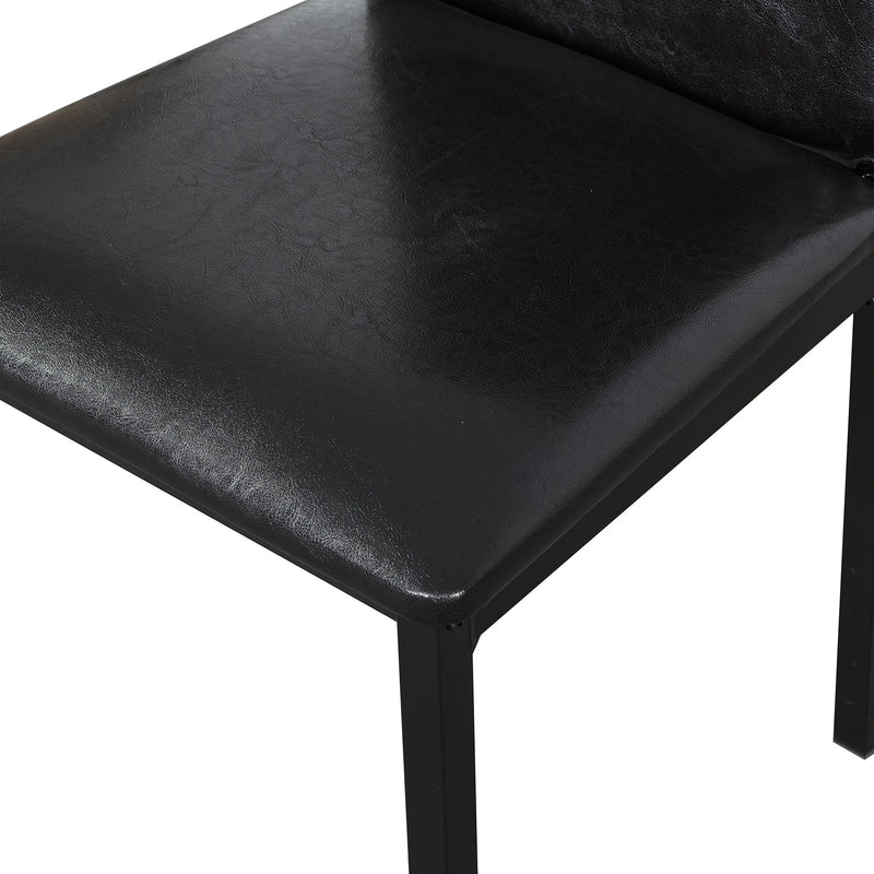 5 Piece Metal Dinette Set with Faux Marble Top - Black, photo 13 of 15