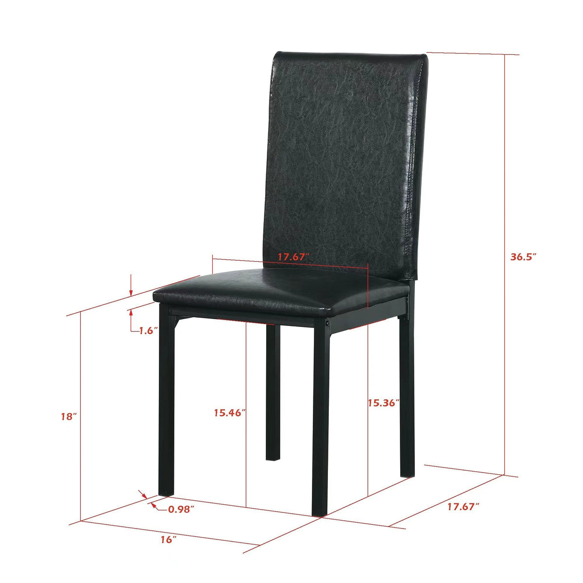 5 Piece Metal Dinette Set with Faux Marble Top - Black, photo 15 of 15