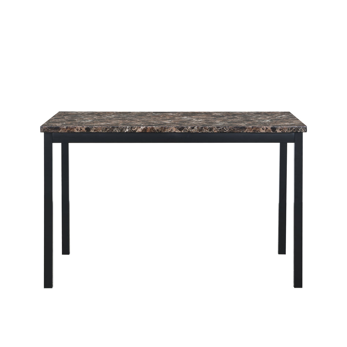 5 Piece Metal Dinette Set with Faux Marble Top - Black, photo 6 of 15
