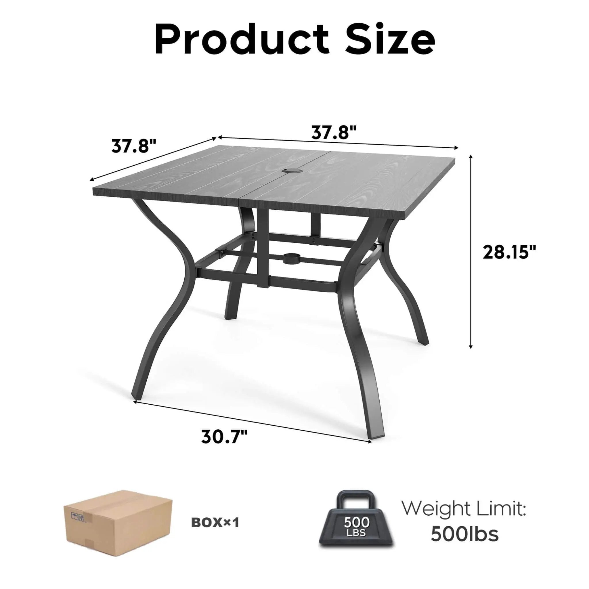 Alora 5-Piece Outdoor Dining Set With 4 Heavy-Duty Chairs And Square Table With Umbrella Hole [UMBRELLA NOT INCLUDED] (SAK93546) by SAKSBY WHOLESALE