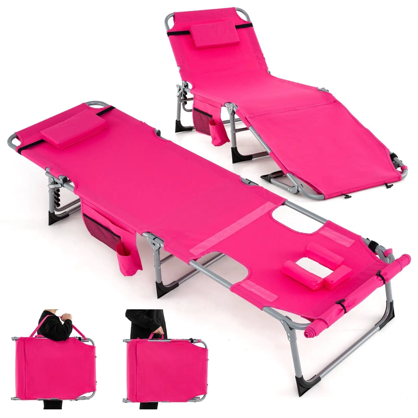 5-position Outdoor Folding Chaise Lounge Chair by DirectDeals