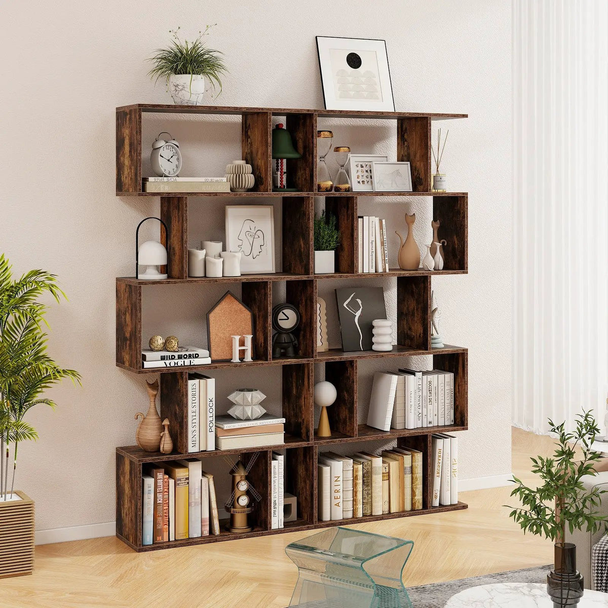 5-Tier Bookshelf with Anti-Toppling Device for Living Room Home Office by DirectDeals