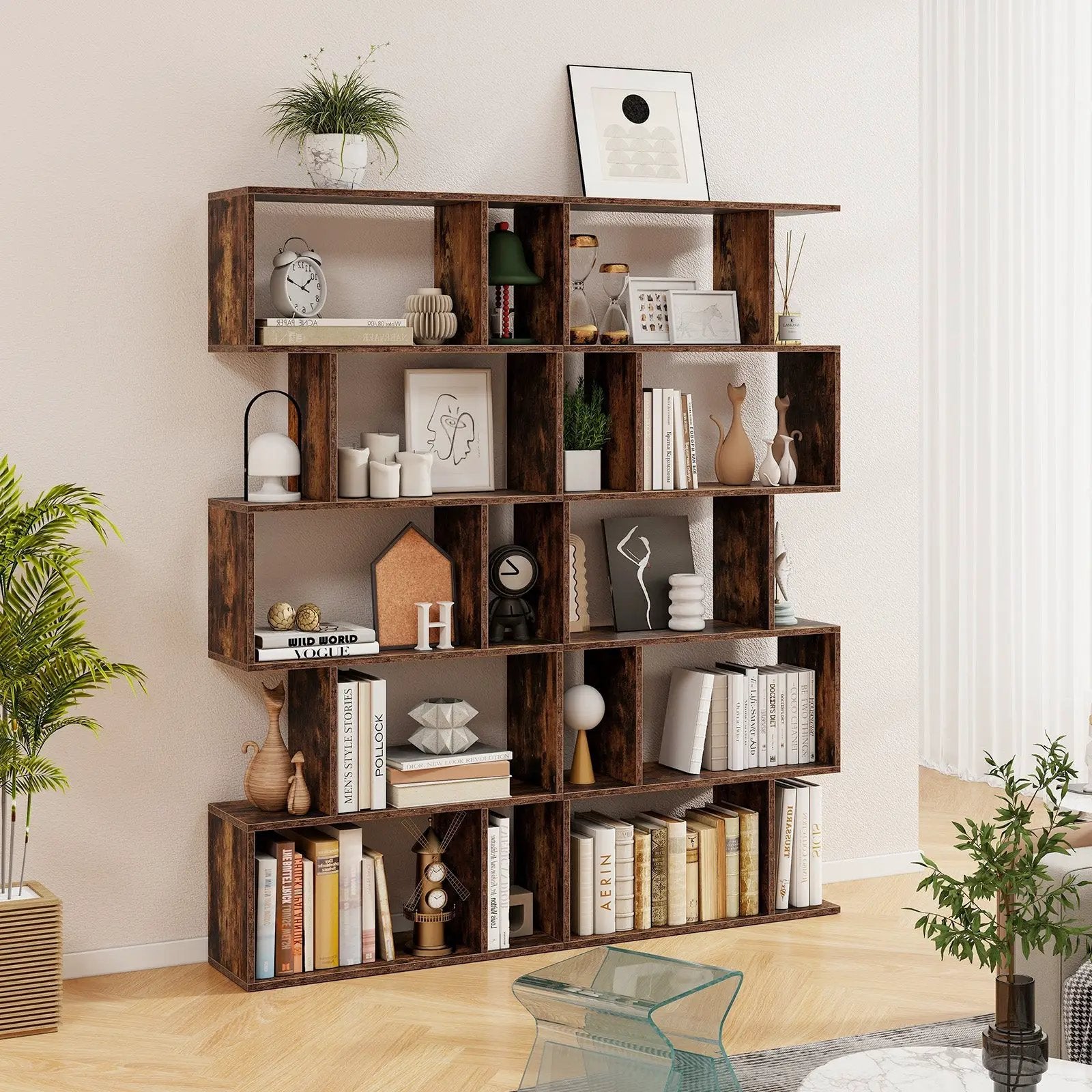 5-Tier Bookshelf with Anti-Toppling Device for Living Room Home Office by DirectDeals