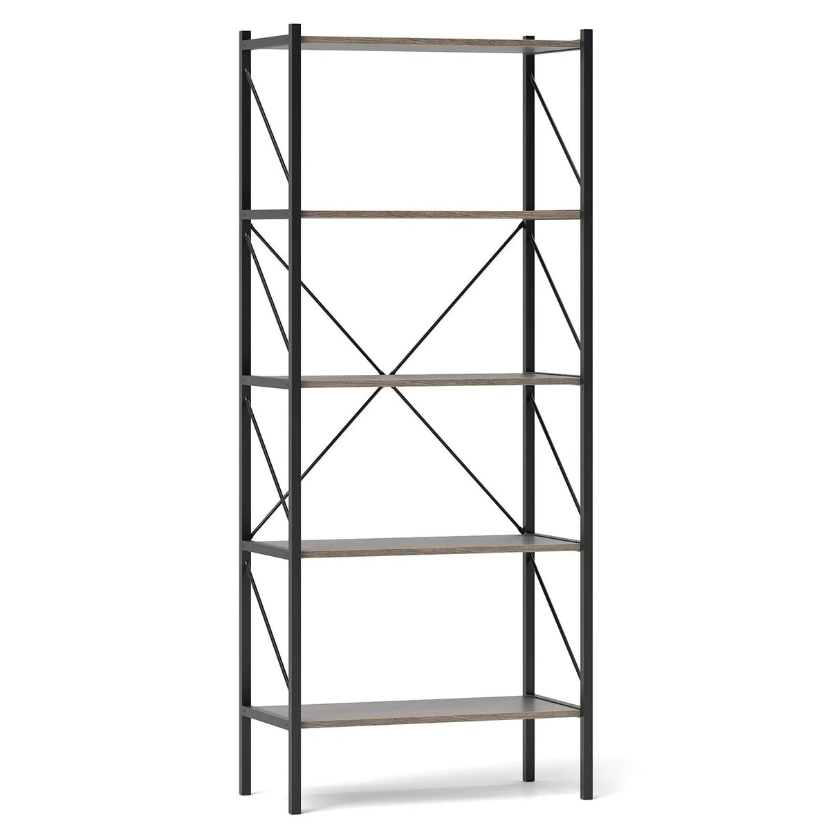 5-Tier Bookshelf with Open Shelves and Heavy Duty Metal Frame by DirectDeals