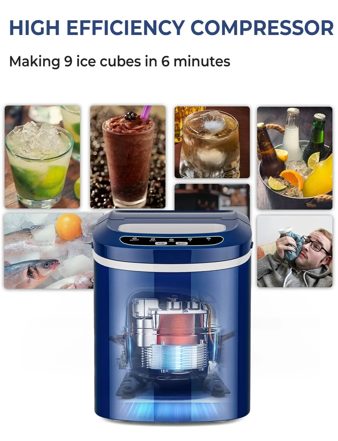 Mini Portable Compact Electric Ice Maker Machine by DirectDeals