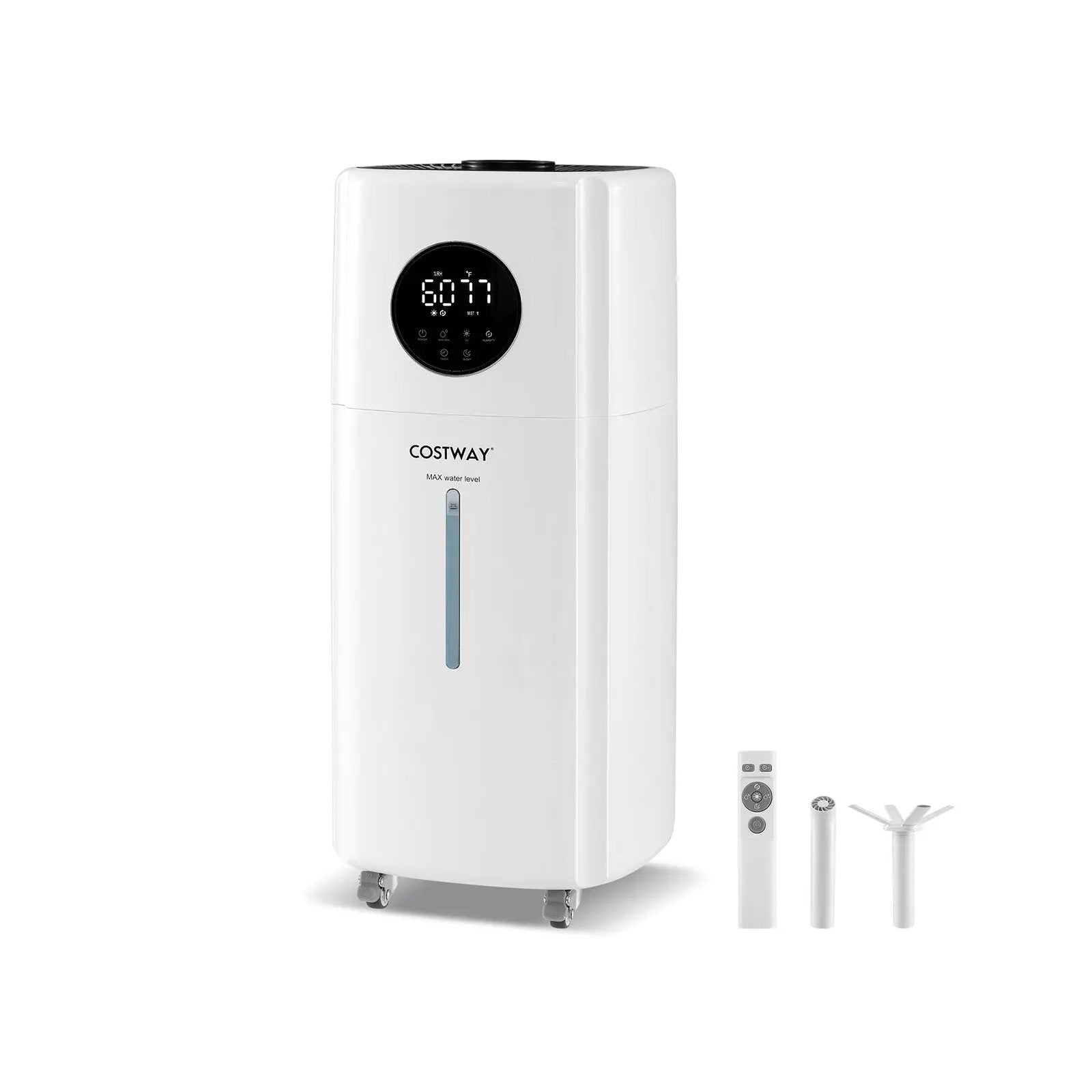5.5Gal Humidifier with 360¬∞ Nozzles and Wheels for Large Room-White by DirectDeals
