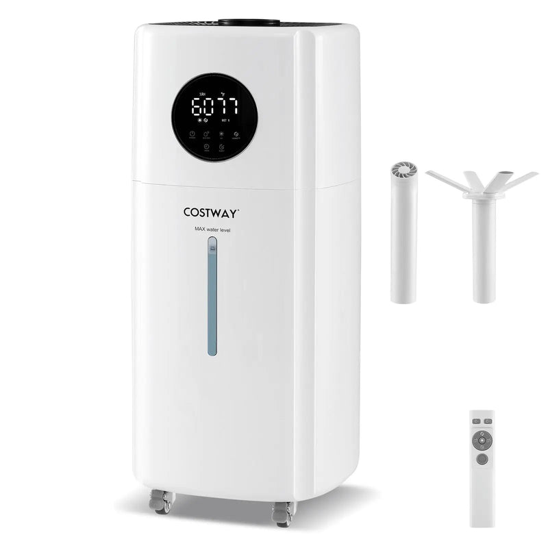 5.5Gal Humidifier with 360¬∞ Nozzles and Wheels for Large Room-White by DirectDeals