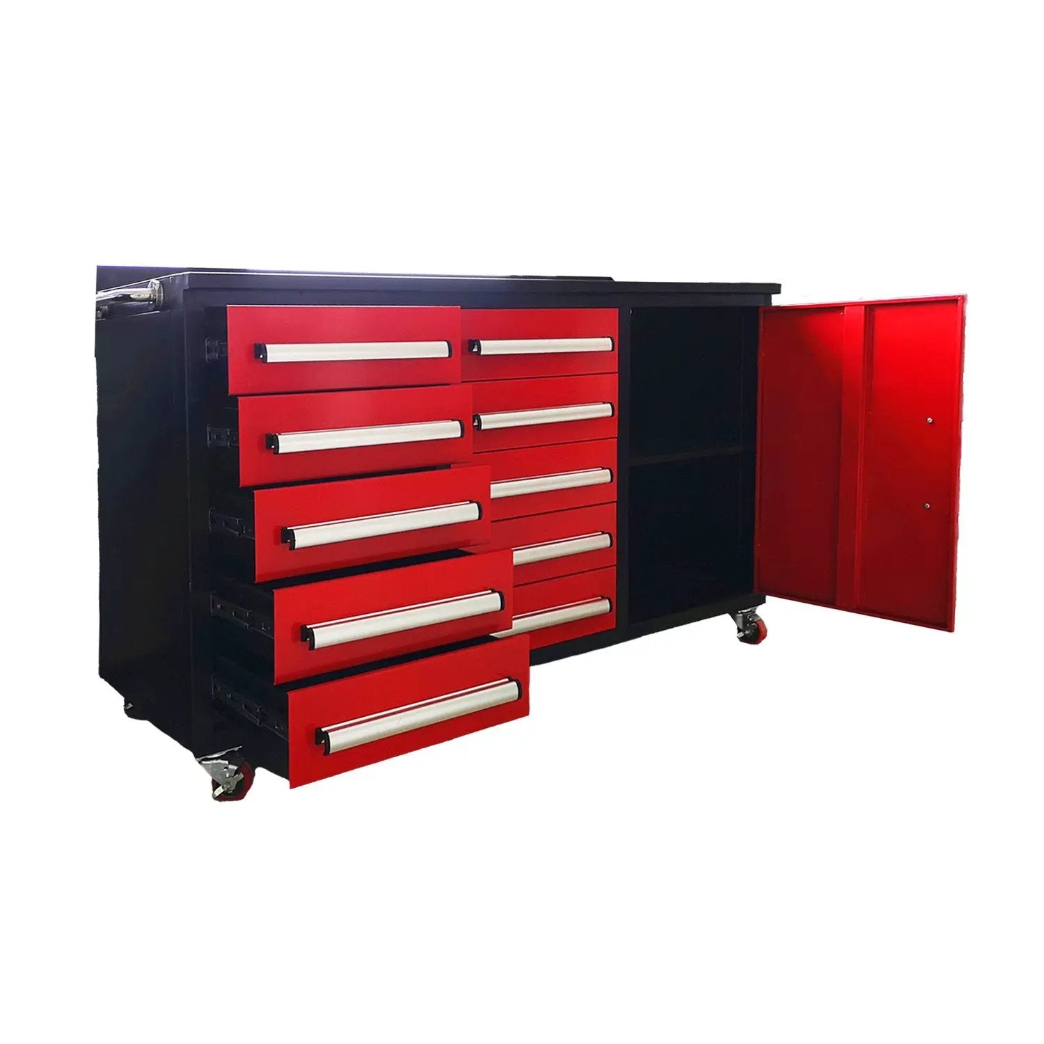 5.5ft Heavy Duty Mobile Workbench with Cabinet & 10 Drawers by Chery Industrial