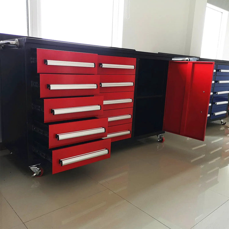 5.5ft Heavy Duty Mobile Workbench with Cabinet & 10 Drawers by Chery Industrial