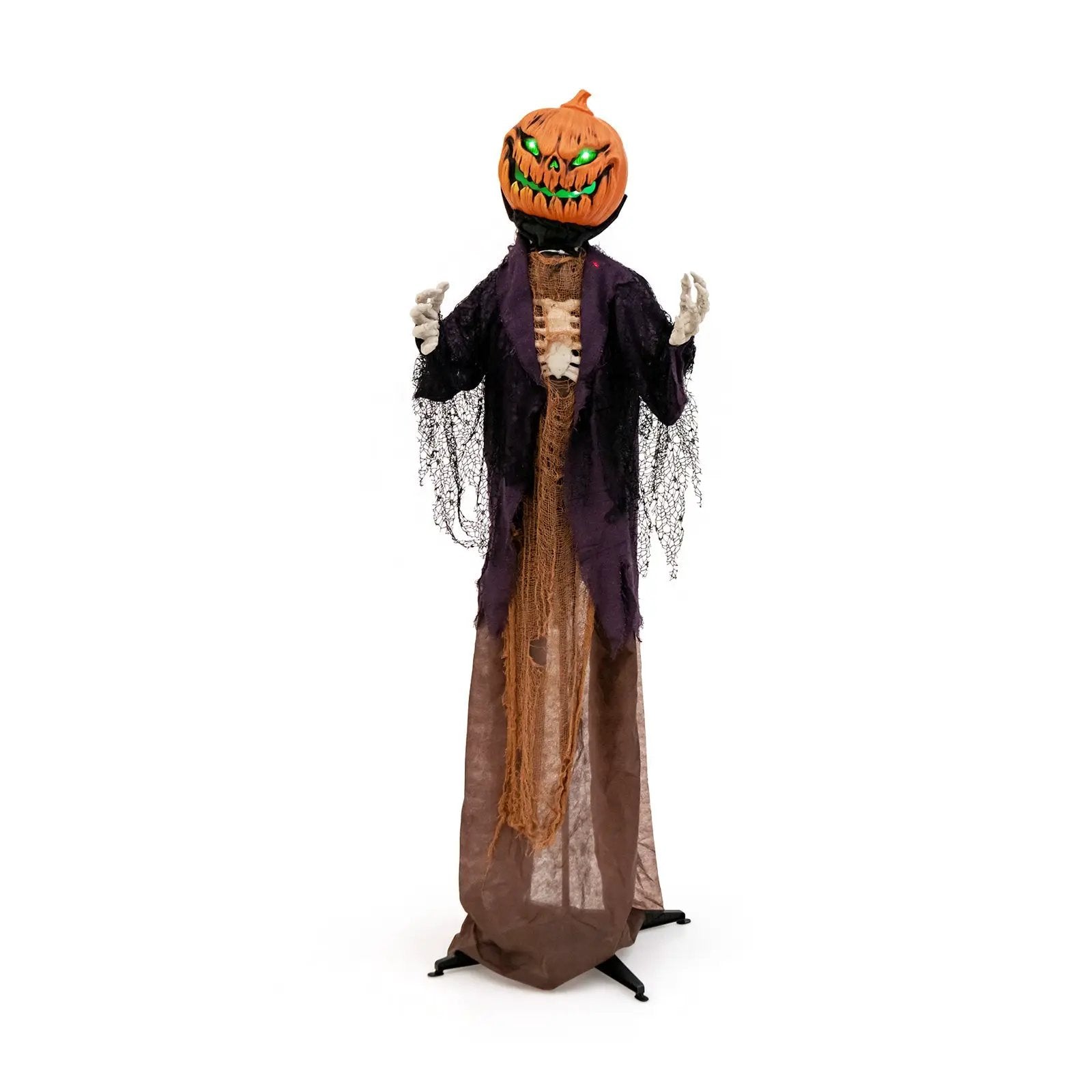 5.6 Feet Halloween Animated Standing Pumpkin Scarecrow by DirectDeals