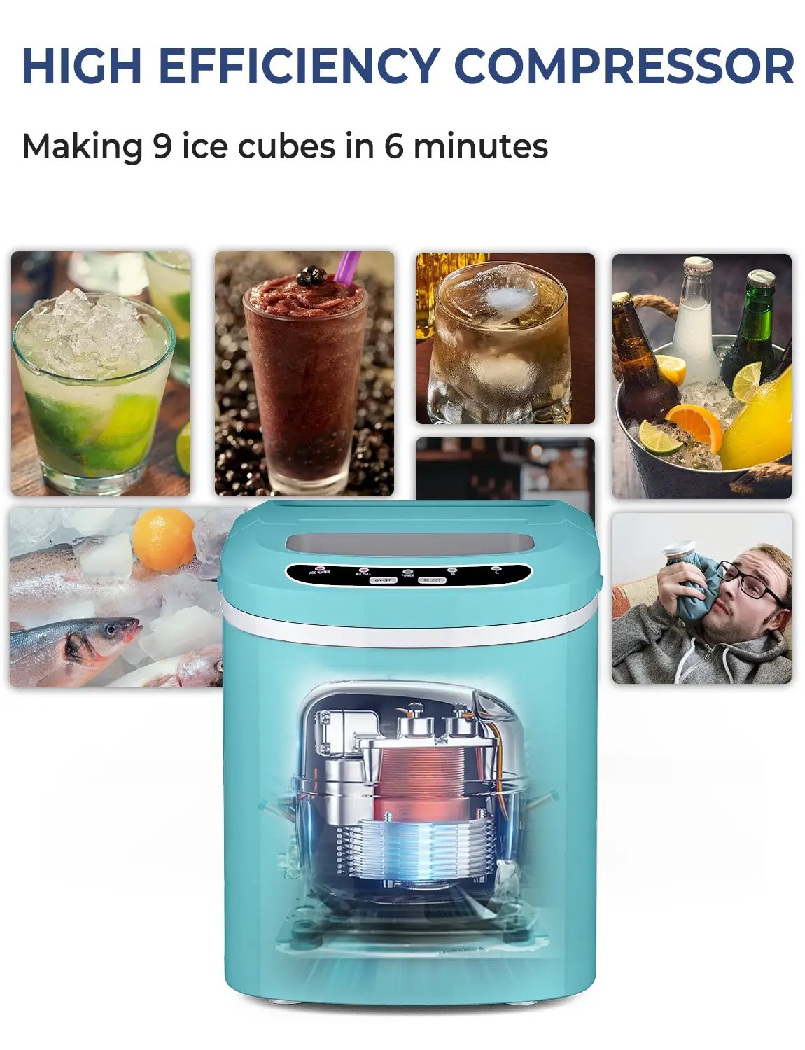 Mini Portable Compact Electric Ice Maker Machine by DirectDeals
